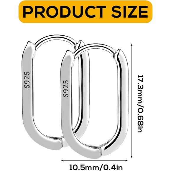 Comfortable and Stylish S925 Silver Hoop Earrings for All Occasions - 2pcs Set - Picture 2 of 7